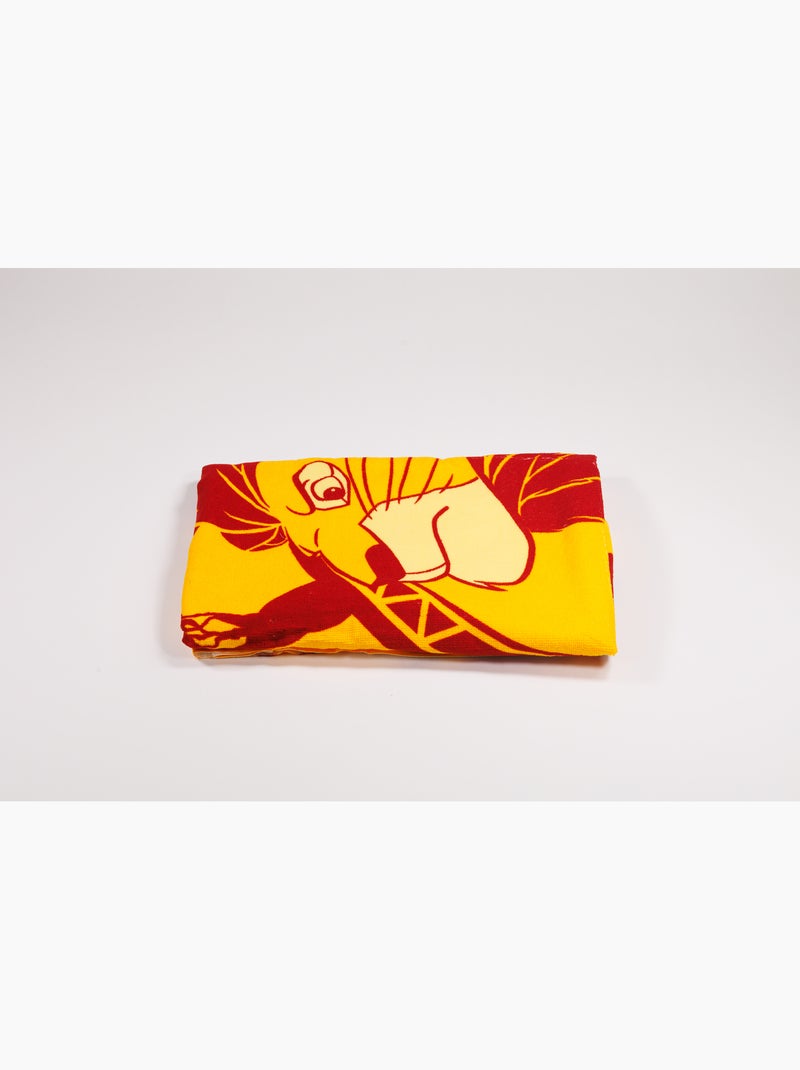 Toalla de Playa Infantil El Rey León Disney 70x140 cm 100% Poliéster Negro Amarillo Negro - Kiabi