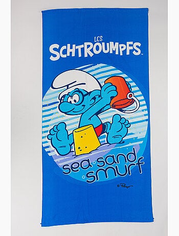 Toalla de Playa Infantil Los Pitufos 70x140 cm 100% Poliéster
