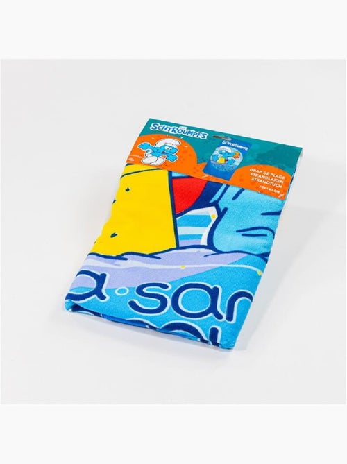 Toalla de Playa Infantil Los Pitufos 70x140 cm 100% Poliéster - Kiabi