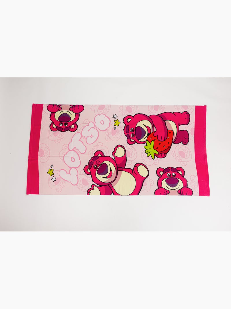 Toalla de Playa Infantil Lotso Disney Pixar Toy Story 70x140 cm 100% Poliéster Beige/Rosa - Kiabi