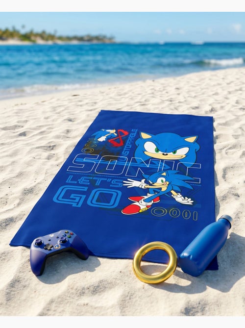 Toalla de Playa Infantil Sonic the Hedgehog 70x140 cm 100% Poliéster - Kiabi