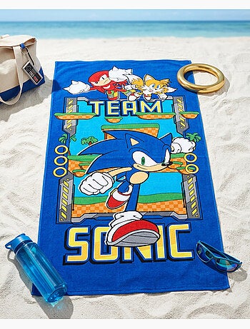 Toalla de Playa Infantil Team Sonic 70x140 cm 100% Poliéster