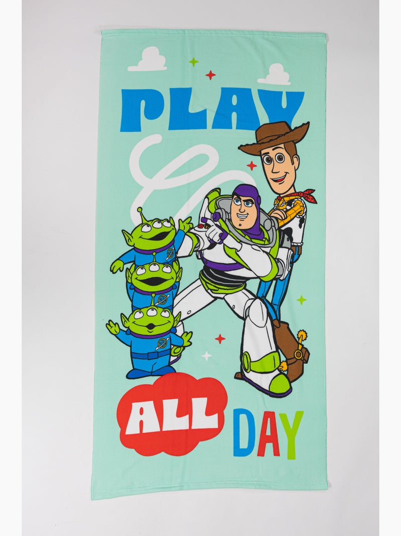 Toalla de Playa Infantil Toy Story Disney Pixar 70x140 cm 100% Poliéster Negro Beige Azul - Kiabi