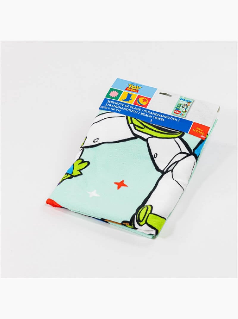 Toalla de Playa Infantil Toy Story Disney Pixar 70x140 cm 100% Poliéster Negro Beige Azul - Kiabi