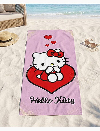 Toalla de Playa Niña Hello Kitty Sanrio 70x140 cm 100% Poliéster