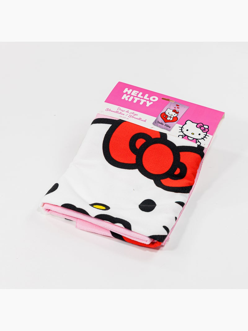 Toalla de Playa Niña Hello Kitty Sanrio 70x140 cm 100% Poliéster Beige/Rosa - Kiabi