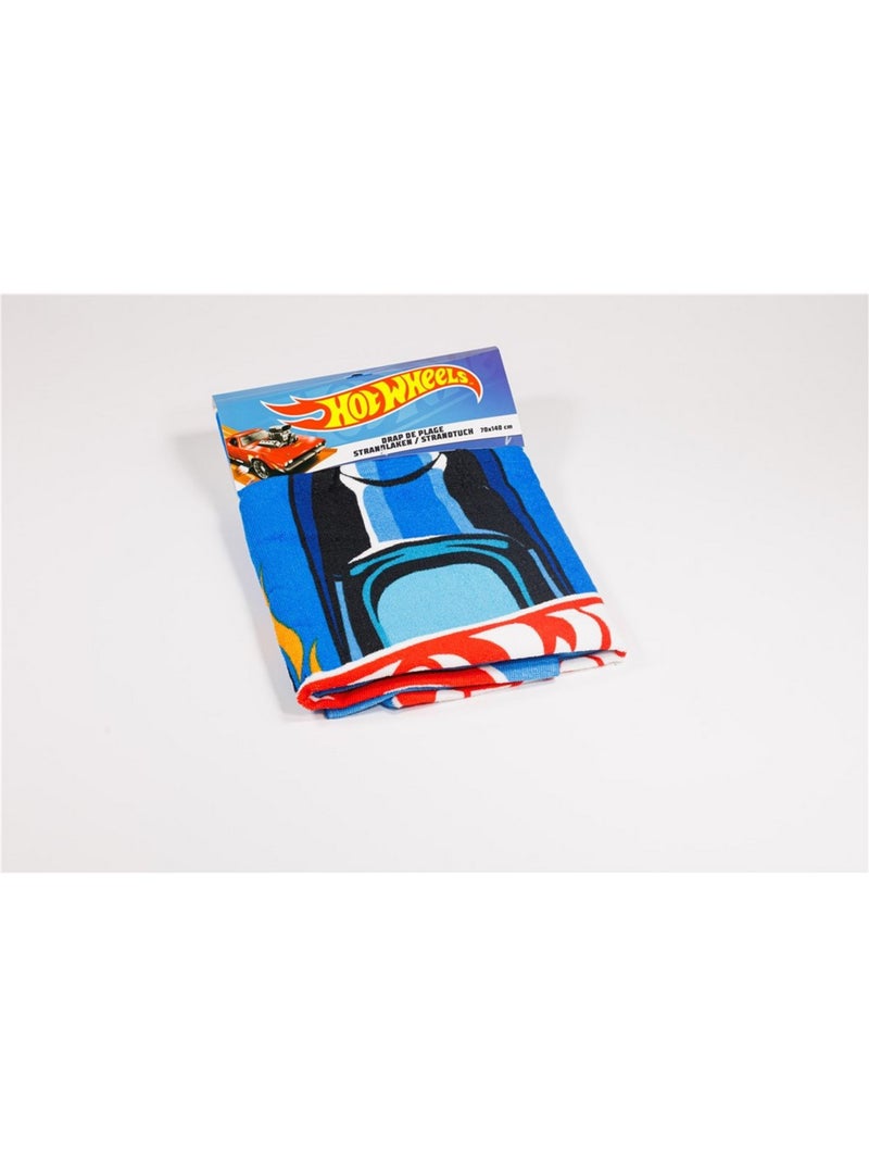 Toalla de Playa Niño Hot Wheels 70x140 cm 100% Poliéster Negro Azul - Kiabi