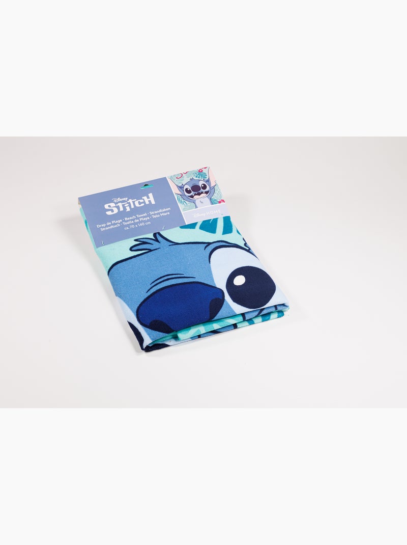 Toalla de Playa Stitch Disney 70x140 cm 100% Poliéster Azul turquesa - Kiabi