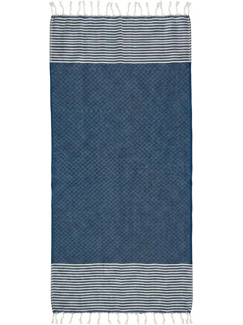 Toalla fouta de algodón reciclado | Reva Azul - Kiabi