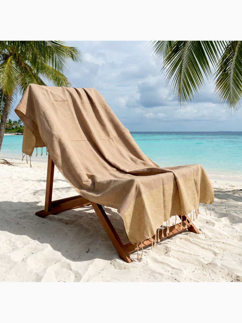 Toalla fouta de algodón reciclado | Reva Beige - Kiabi