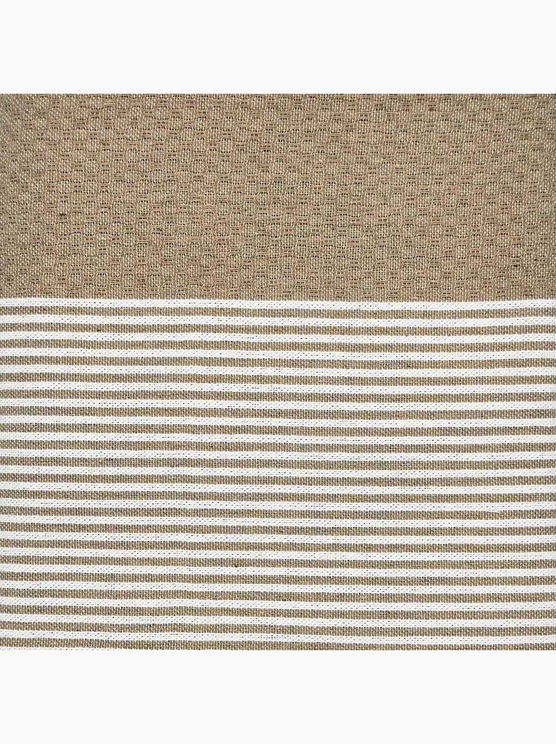 Toalla fouta de algodón reciclado | Reva Beige/Blanco - Kiabi