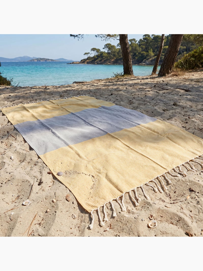 Toalla fouta de algodón reciclado | Reva Naranja - Kiabi
