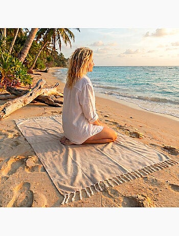 Toalla fouta jacquard diamante algodón reciclado sicilia | Reva
