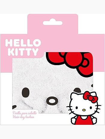 Toalla para el cabello de microfibra Hello Kitty niño y mujer, secado rápido