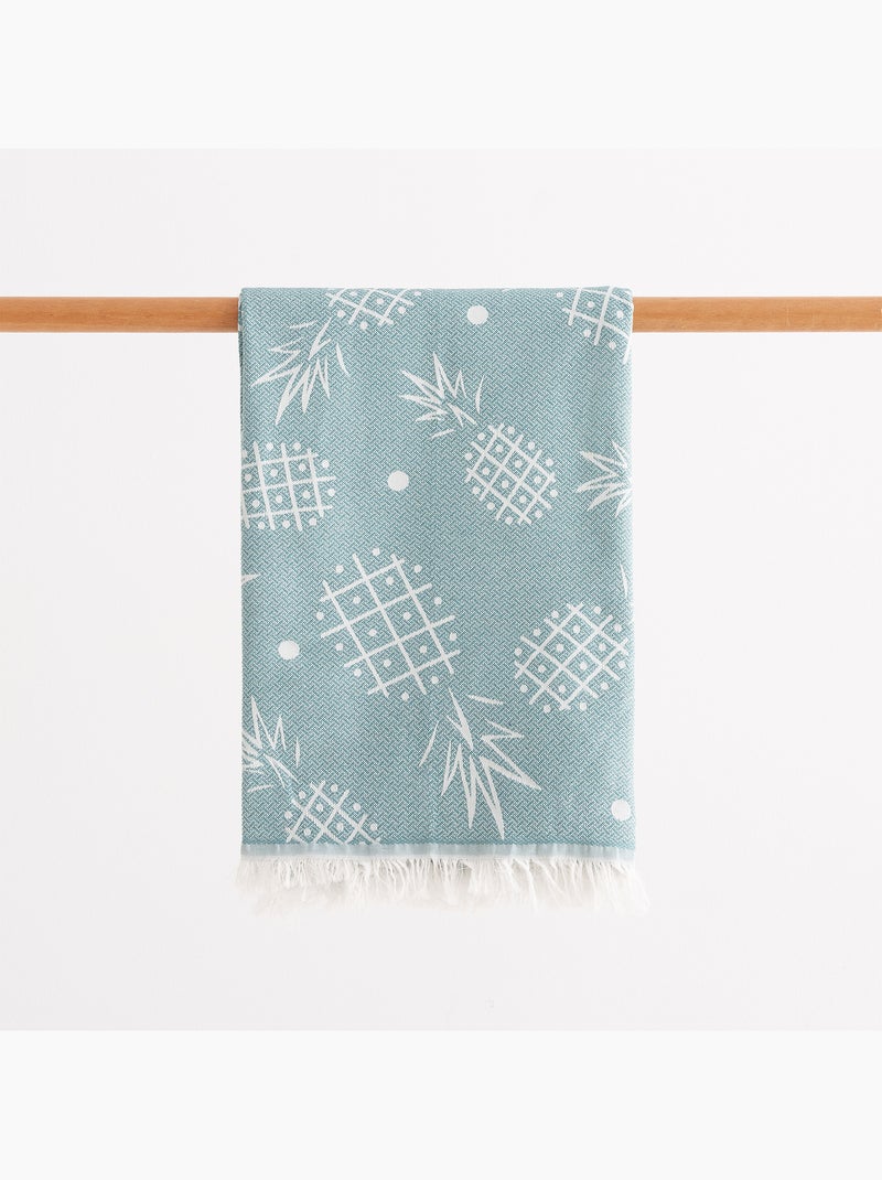 Toalla pareo de playa, tejido en relieve, Fouta - Gamusi. Azul claro - Kiabi