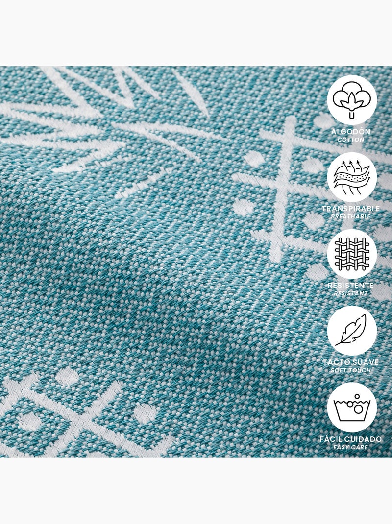 Toalla pareo de playa, tejido en relieve, Fouta - Gamusi. Azul claro - Kiabi