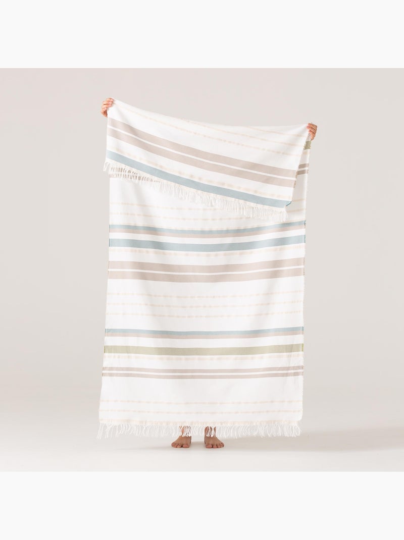 Toalla pareo de playa, tejido en relieve, Fouta - Gamusi. Azul gris - Kiabi