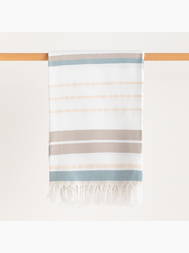 Toalla pareo de playa, tejido en relieve, Fouta - Gamusi. Azul gris - Kiabi