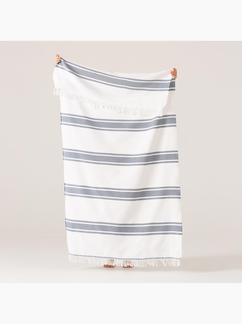 Toalla pareo de playa, tejido en relieve, Fouta - Gamusi. Azul - Kiabi