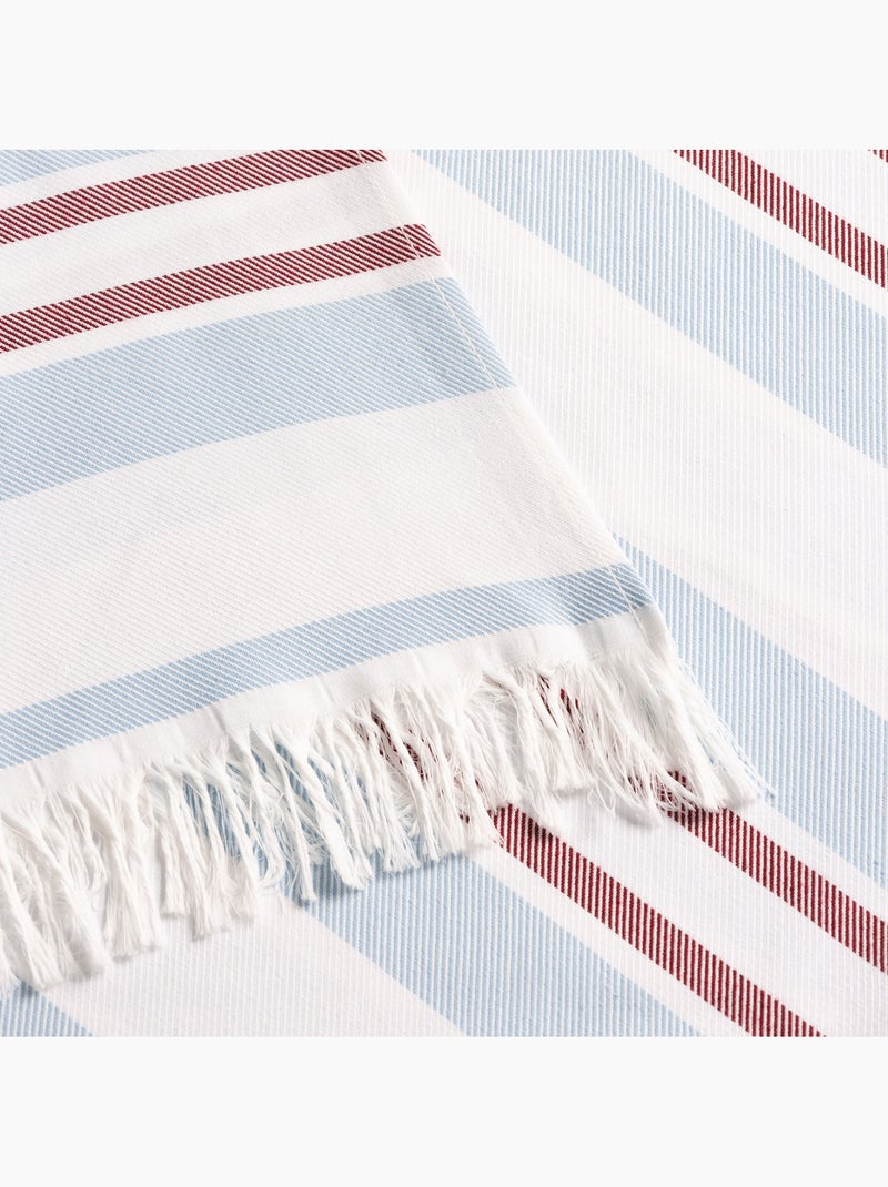 Toalla pareo de playa, tejido en relieve, Fouta - Gamusi. Azul Rojo - Kiabi