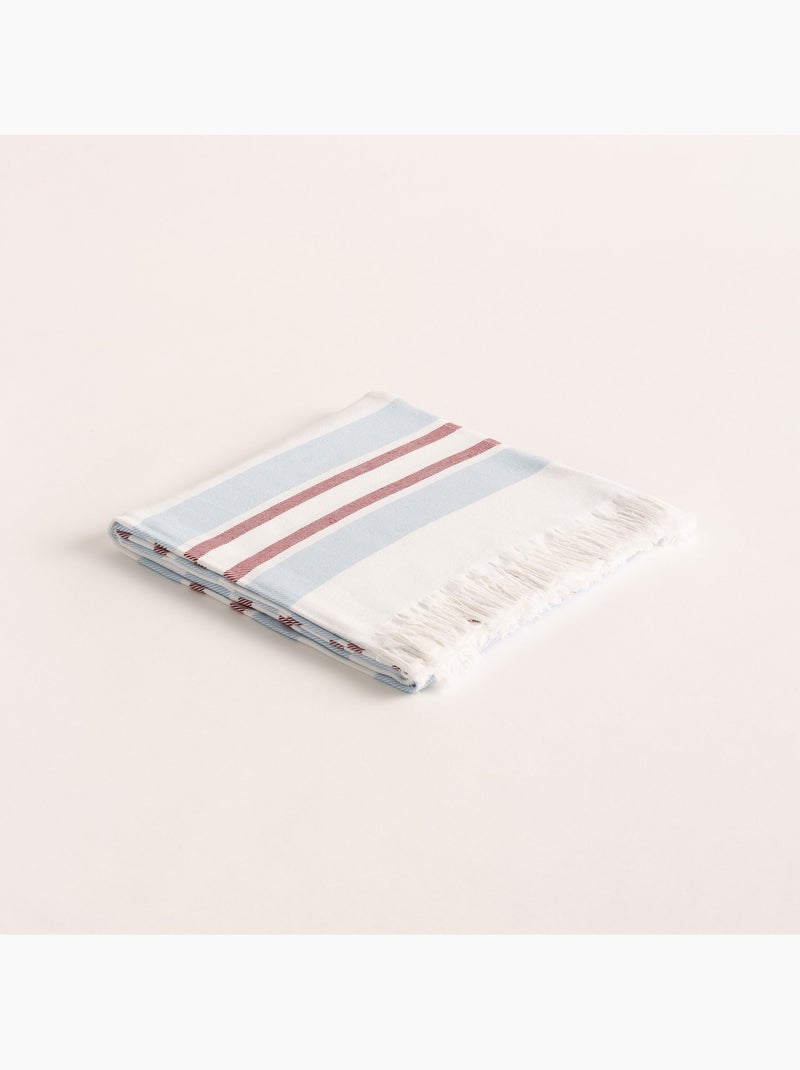 Toalla pareo de playa, tejido en relieve, Fouta - Gamusi. Azul Rojo - Kiabi