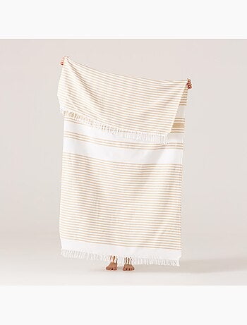 Toalla pareo de playa, tejido en relieve, Fouta - Gamusi.