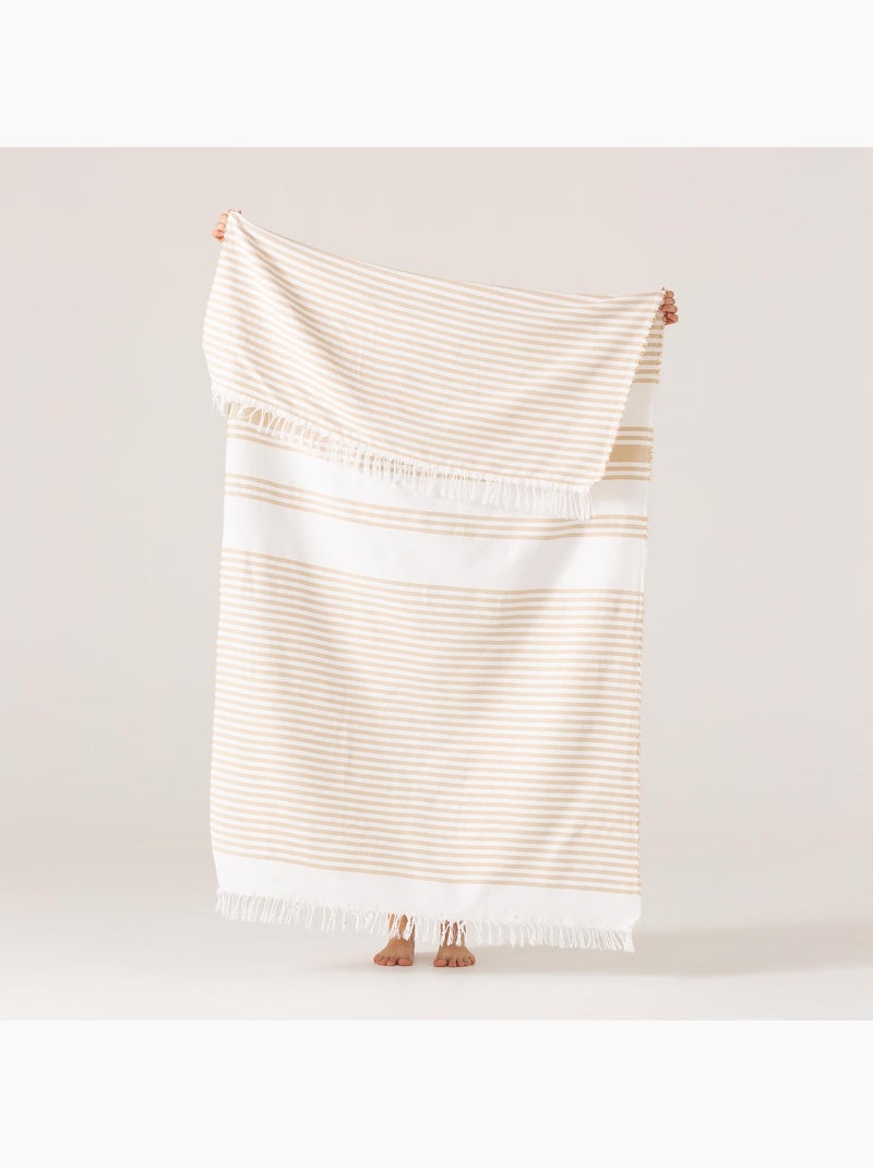 Toalla pareo de playa, tejido en relieve, Fouta - Gamusi. Beige - Kiabi