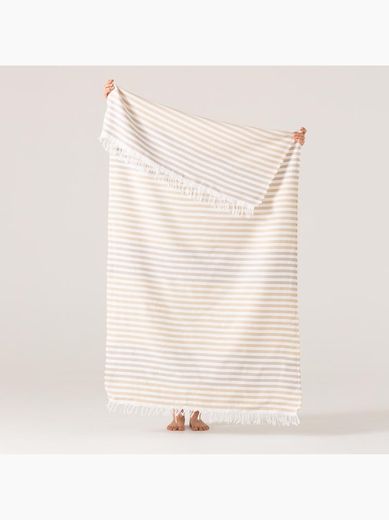 Toalla pareo de playa, tejido en relieve, Fouta - Gamusi. Beige - Kiabi
