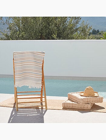 Toalla pareo de playa, tejido en relieve, Fouta - Gamusi.