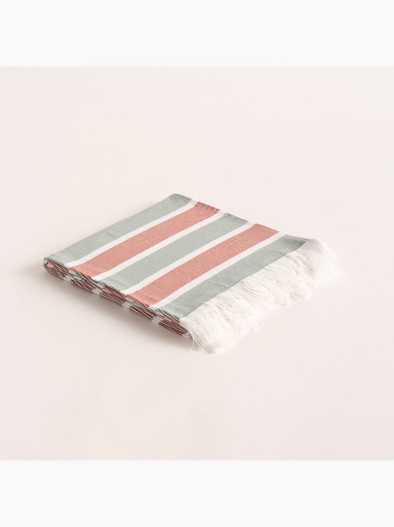 Toalla pareo de playa, tejido en relieve, Fouta - Gamusi. Blanco Rojo - Kiabi