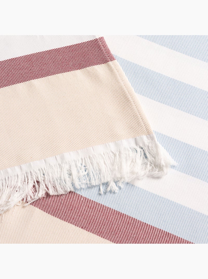 Toalla pareo de playa, tejido en relieve, Fouta - Gamusi. Celeste - Kiabi