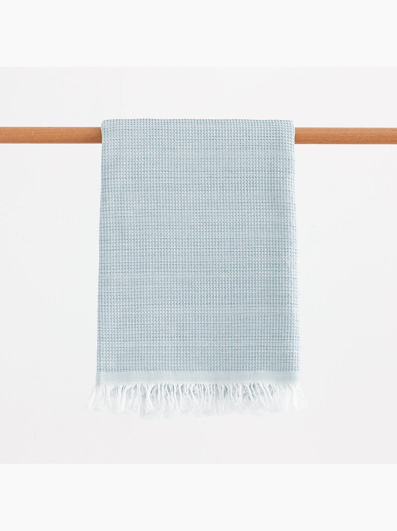 Toalla pareo de playa, tejido en relieve, Fouta - Gamusi. Celeste - Kiabi
