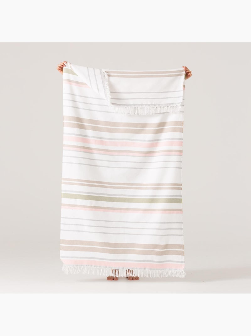Toalla pareo de playa, tejido en relieve, Fouta - Gamusi. Rosa/Multicolor - Kiabi