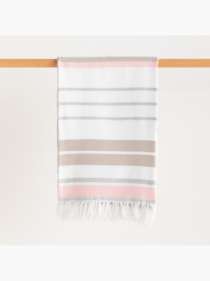 Toalla pareo de playa, tejido en relieve, Fouta - Gamusi. Rosa/Multicolor - Kiabi