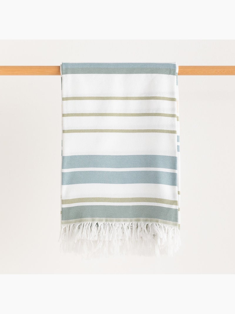 Toalla pareo de playa, tejido en relieve, Fouta - Gamusi. Verde agua - Kiabi