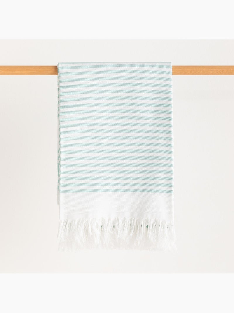 Toalla pareo de playa, tejido en relieve, Fouta - Gamusi. Verde agua - Kiabi