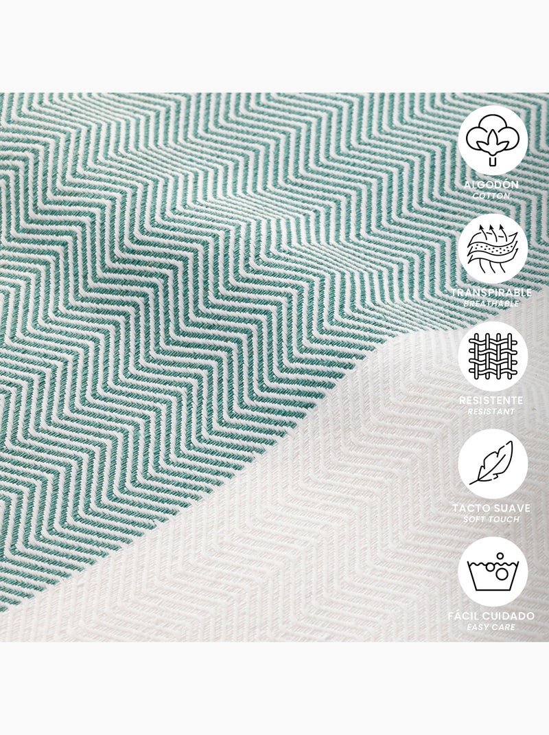 Toalla pareo de playa, tejido en relieve, Fouta - Gamusi. Verde - Kiabi