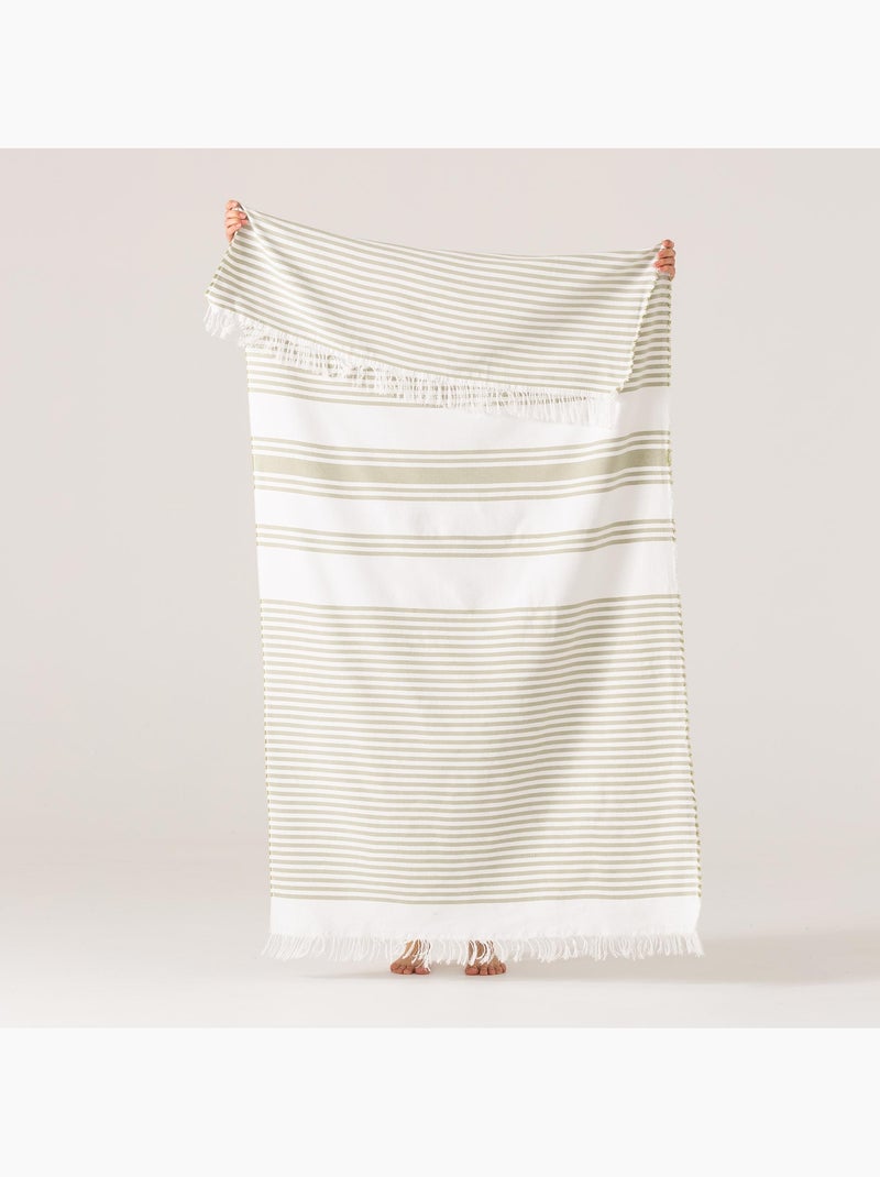 Toalla pareo de playa, tejido en relieve, Fouta - Gamusi. Verde - Kiabi