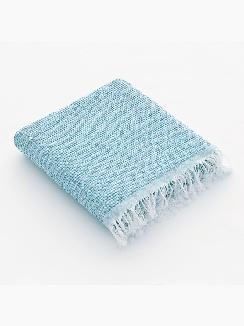 Toalla pareo de playa, tejido nido, Fouta - Gamusi. Azul - Kiabi