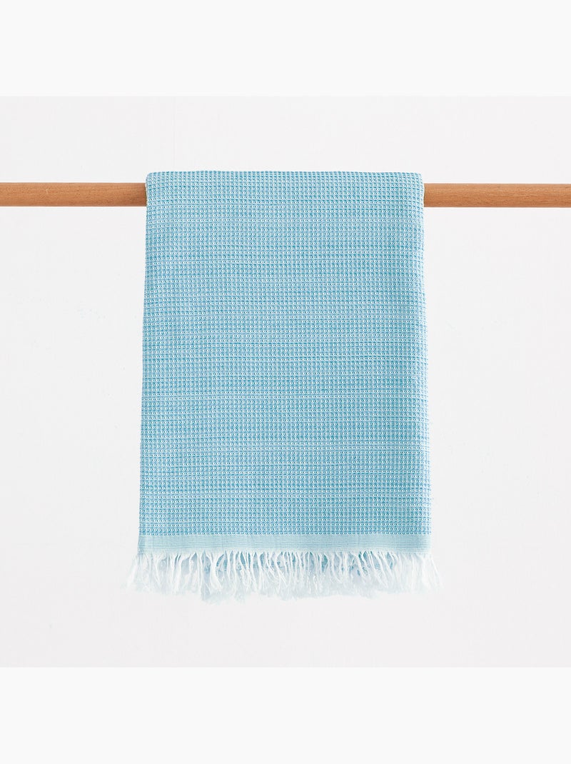 Toalla pareo de playa, tejido nido, Fouta - Gamusi. Azul - Kiabi