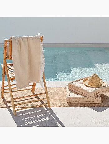 Toalla pareo de playa, tejido en relieve, Fouta - Gamusi.