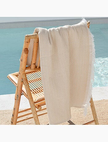 Toalla pareo de playa, tejido en relieve, Fouta - Gamusi.