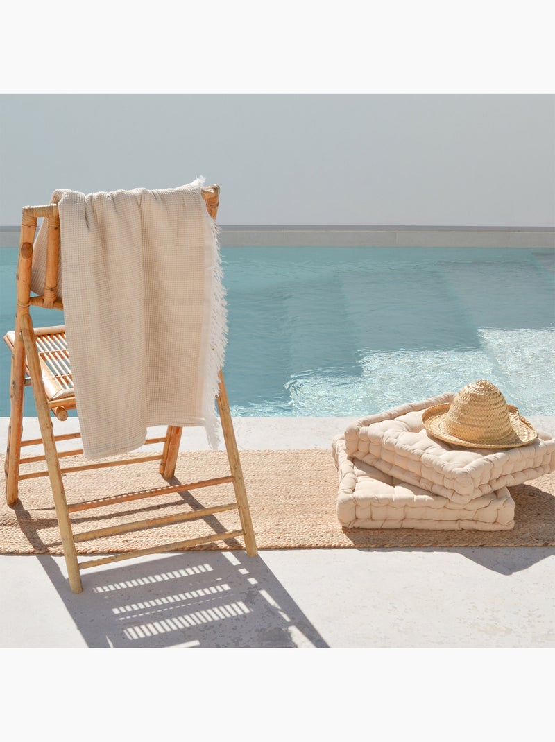 Toalla pareo de playa, tejido nido, Fouta - Gamusi. Beige - Kiabi