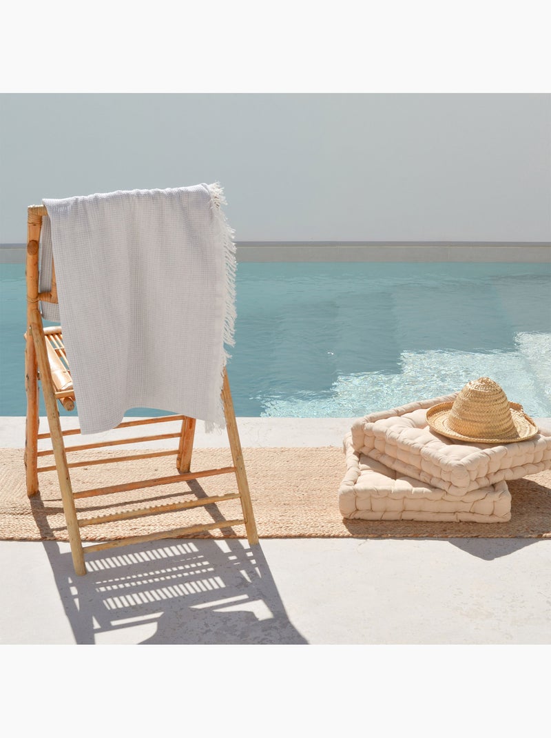 Toalla pareo de playa, tejido nido, Fouta - Gamusi. Gris claro - Kiabi