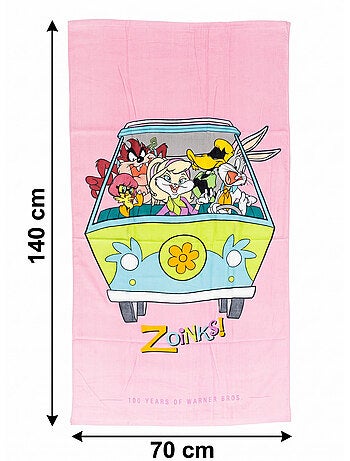 Toalla Playa Looney Tunes Warner Bros. 100 años 70x140cm – Edición Coleccionista – 100% Algodón