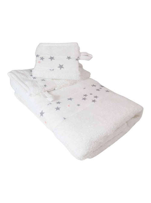 Toalla y 2 paños de baño de rizo de algodón ÉTOILE - Kiabi Toalla y 2 paños de baño de rizo de algodón ÉTOILE - Kiabi