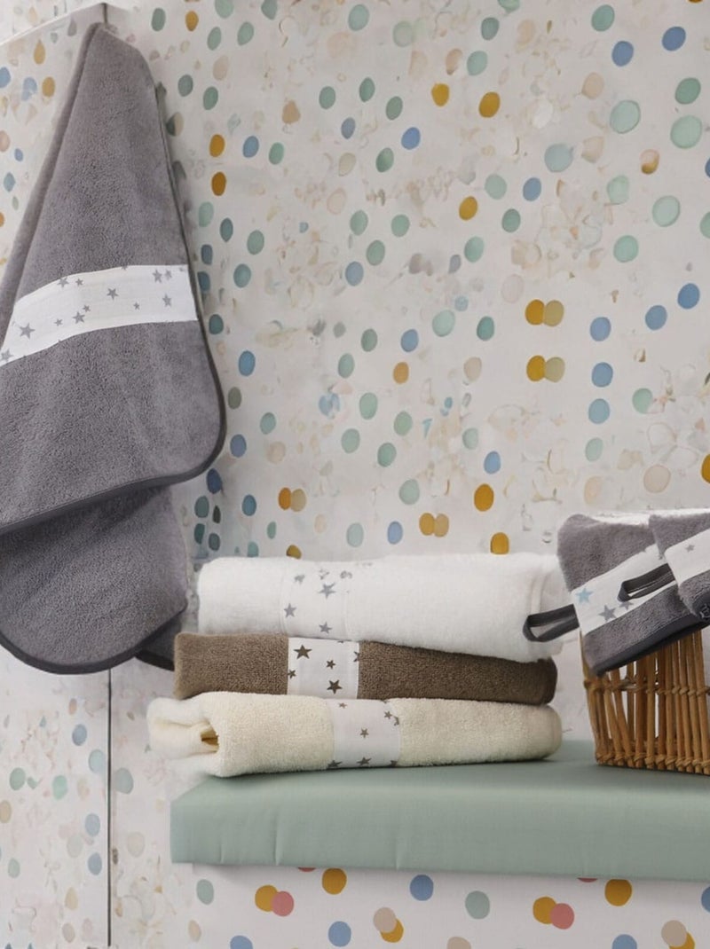 Toalla y 2 paños de baño de rizo de algodón ÉTOILE Blanco - Kiabi