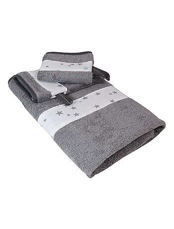 Toalla y 2 paños de baño de rizo de algodón ÉTOILE