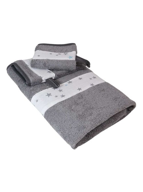 Toalla y 2 paños de baño de rizo de algodón ÉTOILE - Kiabi Toalla y 2 paños de baño de rizo de algodón ÉTOILE - Kiabi