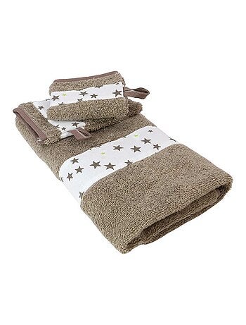 Toalla y 2 paños de baño de rizo de algodón ÉTOILE